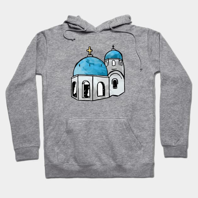 Santorini Greece Hoodie by aterkaderk